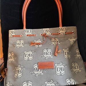 Dooney & Bourke Gray Tote with Brown Handles